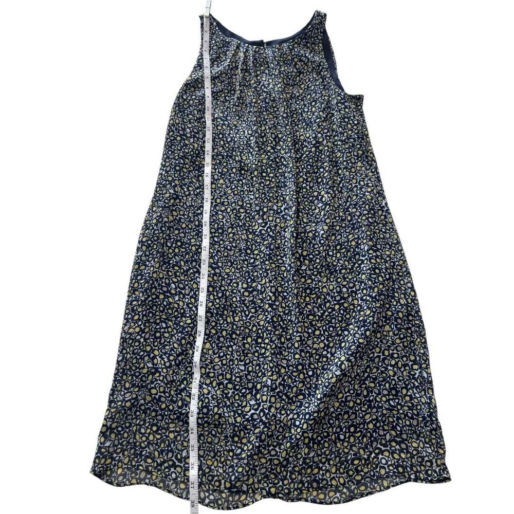 Robbie Bee Navy Yellow Animal Print Sleeveless Shift Dress Size 10 - Picture 5 of 6